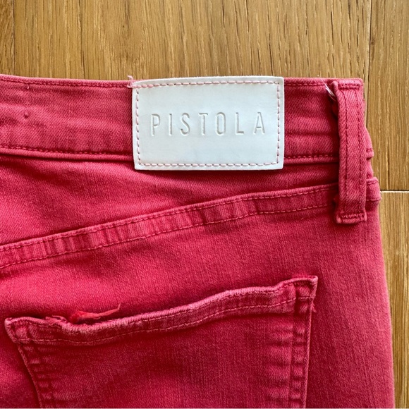 Pistola Womens Jeans Size 27 Red Ankle Skinny 27" Stretch Denim Chic Mid Rise - Picture 5 of 8